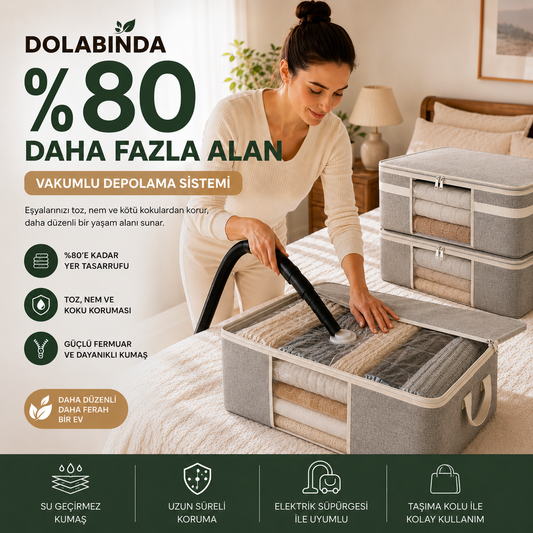 Ferahome Şeffaf Pencereli & Vakumlu Hurç 75x40x40