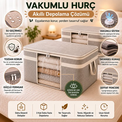 Ferahome Şeffaf Pencereli & Vakumlu Hurç 75x40x40