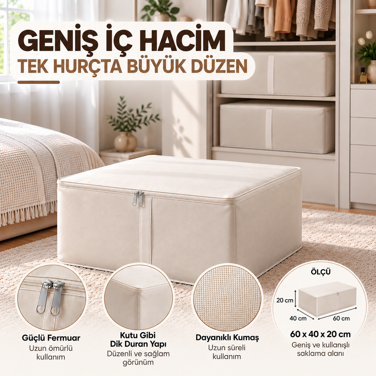 Kutu Hurç + Vakumlu Torba Seti 60 x 40 x 20