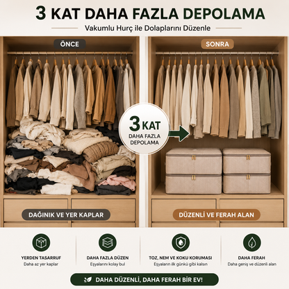 Ferahome Vakumlu Hurç Seti 65 x 45 x 22
