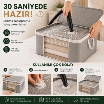 Ferahome Şeffaf Pencereli & Vakumlu Hurç 75x40x40